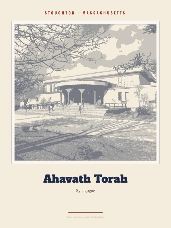 Stoughton Ahavath Torah Landmark Print artwork detail