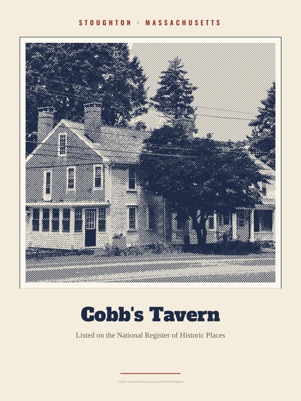 Stoughton Cobb's Tavern Landmark Print artwork detail