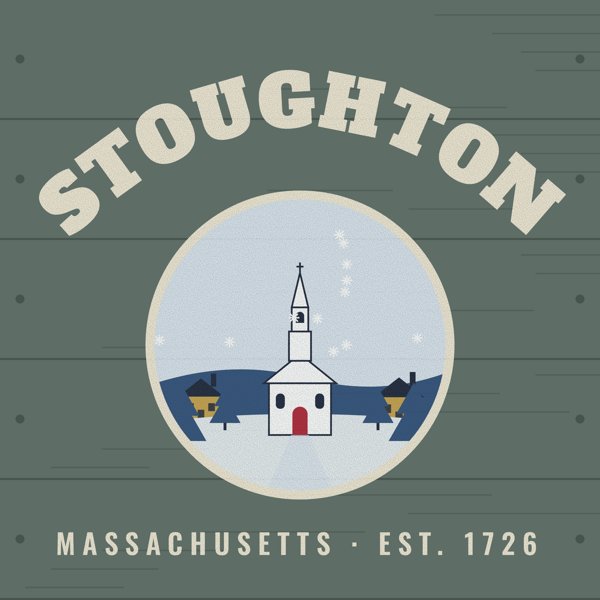 Stoughton Hometown Wood Sign artwork detail