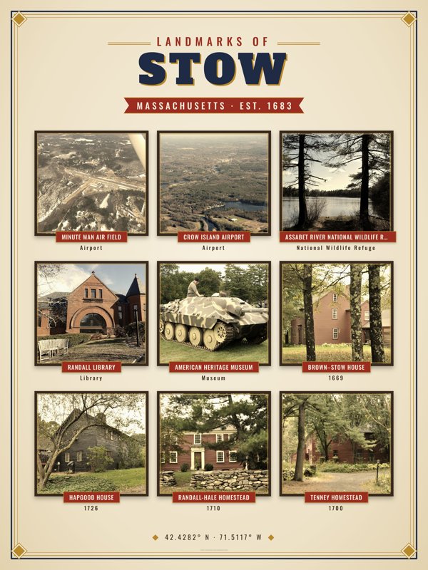 Stow Landmarks Photo Poster artwork detail