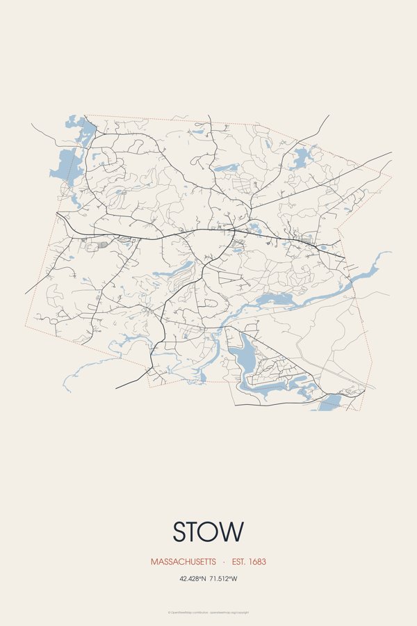 Stow Street Map Poster · Linen artwork detail