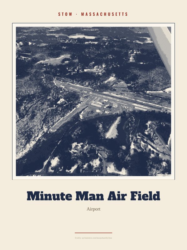 Stow Minute Man Air Field Landmark Print artwork detail