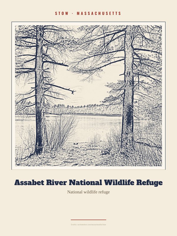 Stow Assabet River National Wildlife Refuge Landmark Print artwork detail