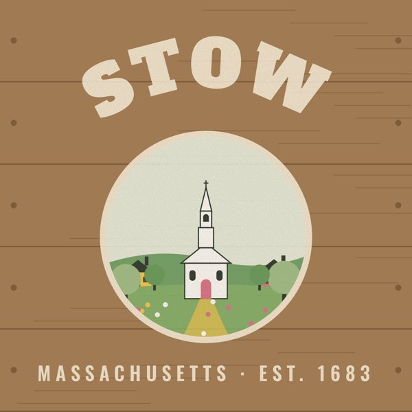 Stow Hometown Wood Sign artwork detail
