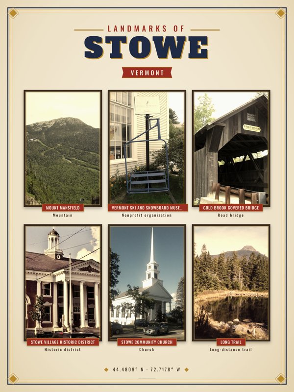 Stowe Landmarks Photo Poster artwork detail