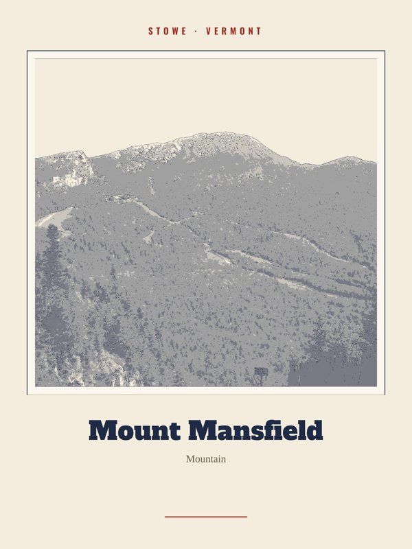 Stowe Mount Mansfield Landmark Print artwork detail