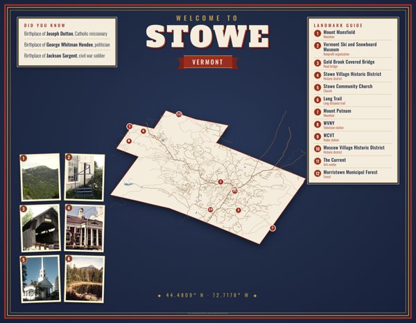 Stowe Map Placemat artwork detail