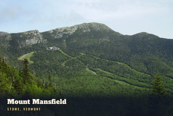Stowe Mount Mansfield Postcard artwork detail
