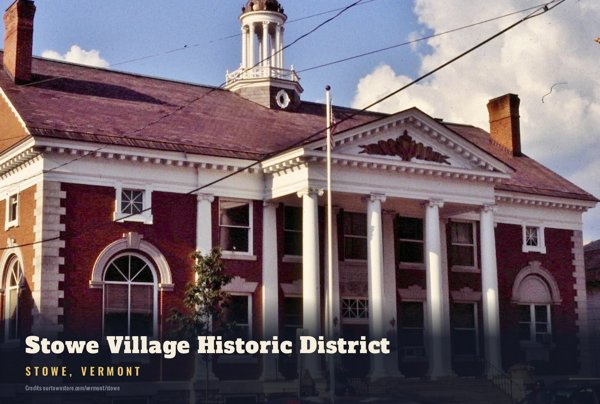 Stowe Stowe Village Historic District Postcard artwork detail