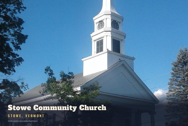 Stowe Stowe Community Church Postcard artwork detail
