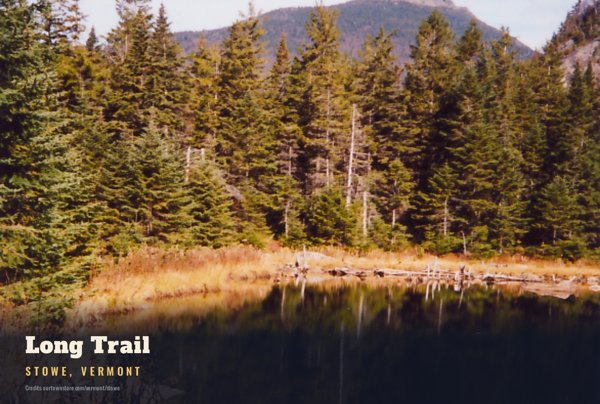 Stowe Long Trail Postcard artwork detail