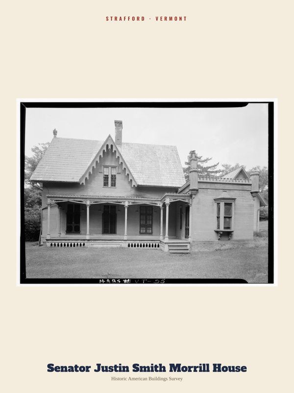 Strafford Senator Justin Smith Morrill House Archive Print artwork detail