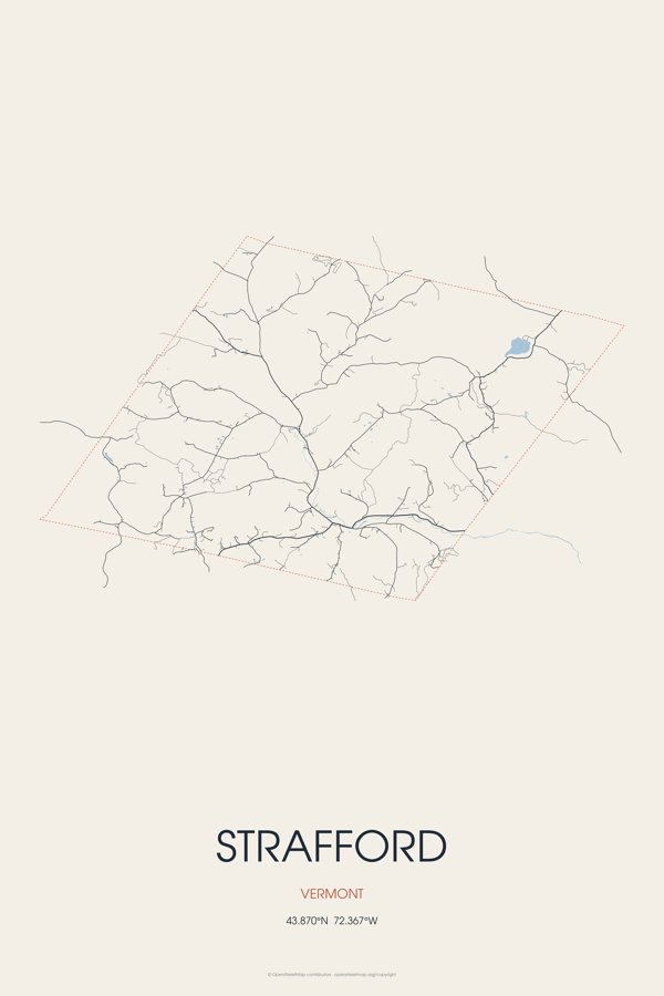 Strafford Street Map Poster · Linen artwork detail