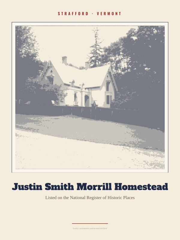 Strafford Justin Smith Morrill Homestead Landmark Print artwork detail