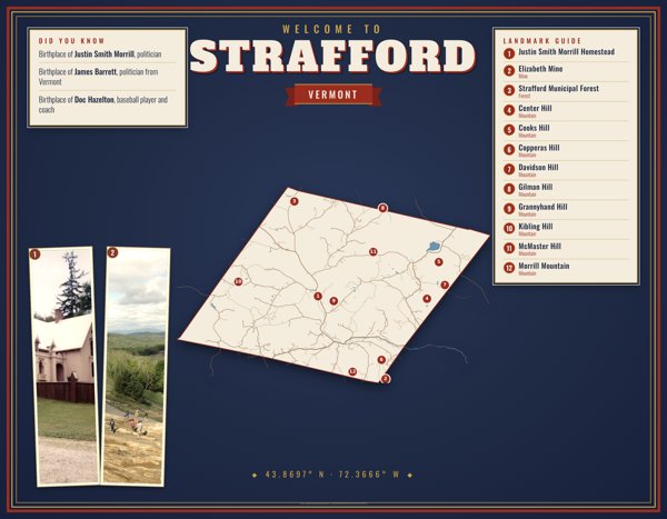 Strafford Map Placemat artwork detail