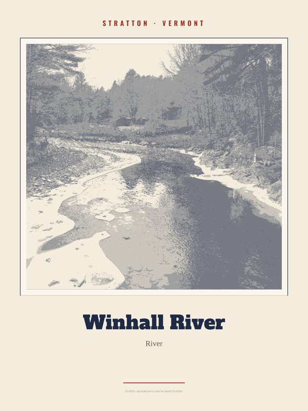 Stratton Winhall River Landmark Print artwork detail