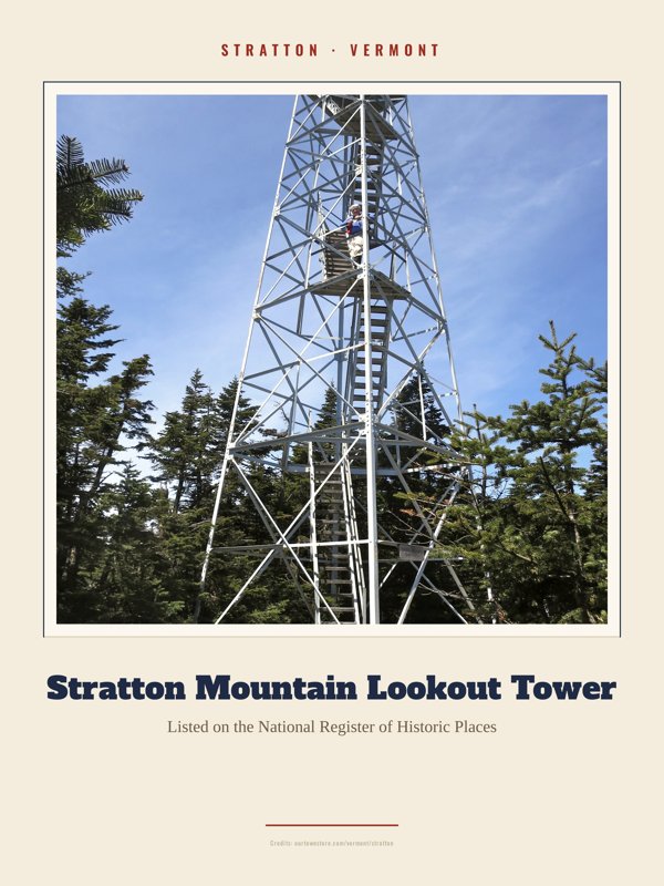Stratton Stratton Mountain Lookout Tower Landmark Print artwork detail