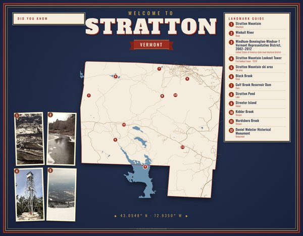 Stratton Map Placemat artwork detail