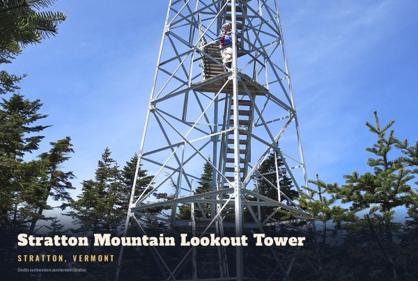 Stratton Stratton Mountain Lookout Tower Postcard artwork detail