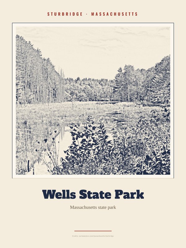 Sturbridge Wells State Park Landmark Print artwork detail