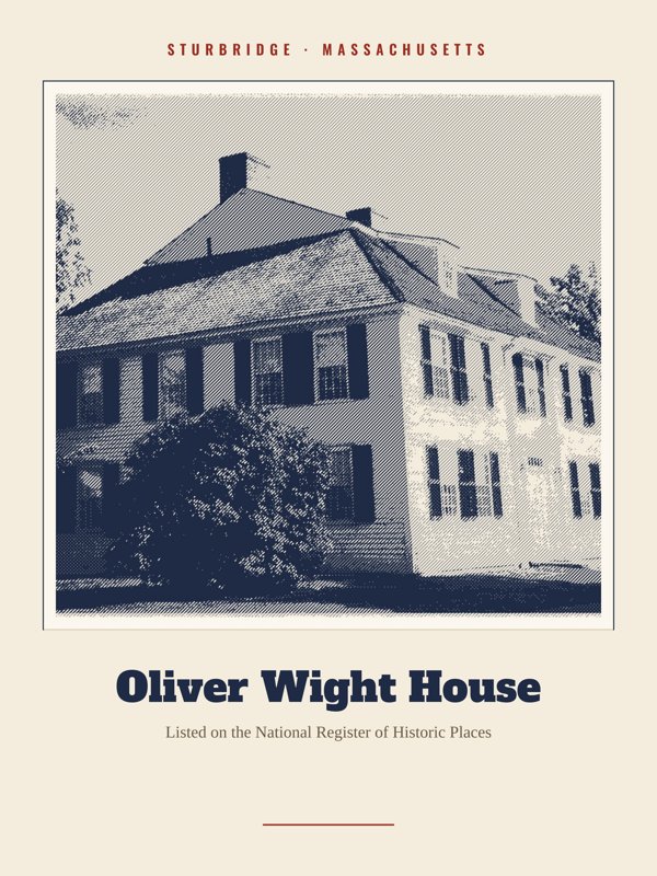 Sturbridge Oliver Wight House Landmark Print artwork detail