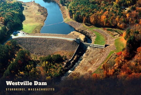Sturbridge Westville Dam Postcard artwork detail