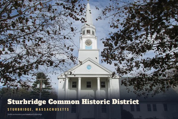 Sturbridge Sturbridge Common Historic District Postcard artwork detail