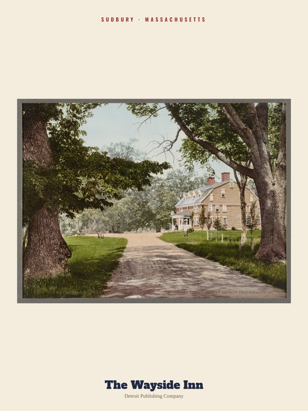 Sudbury The Wayside Inn Archive Print artwork detail