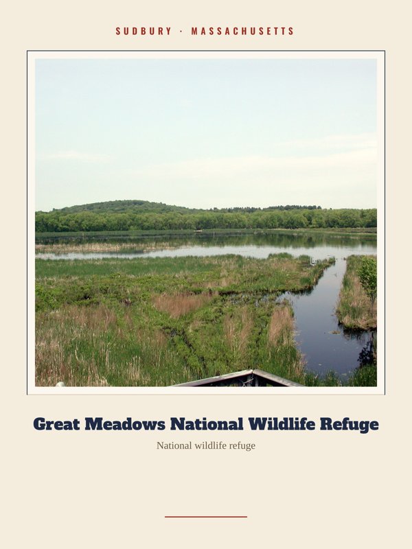 Sudbury Great Meadows National Wildlife Refuge Landmark Print artwork detail