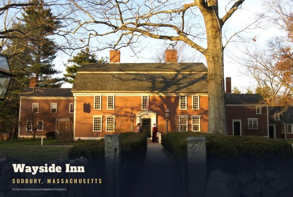 Sudbury Wayside Inn Postcard artwork detail