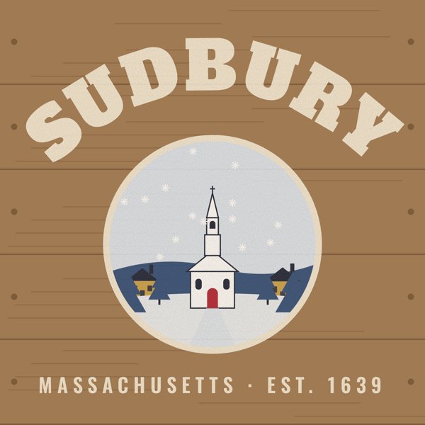 Sudbury Hometown Wood Sign artwork detail