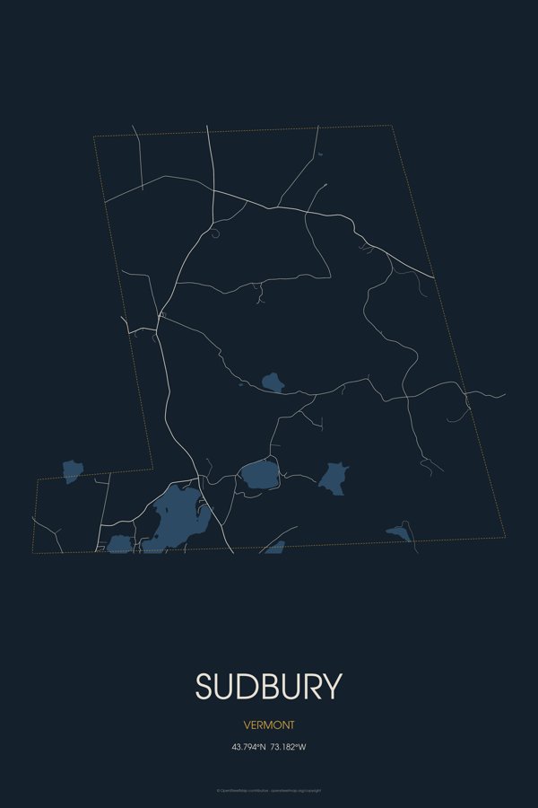 Sudbury Street Map Throw Blanket artwork detail
