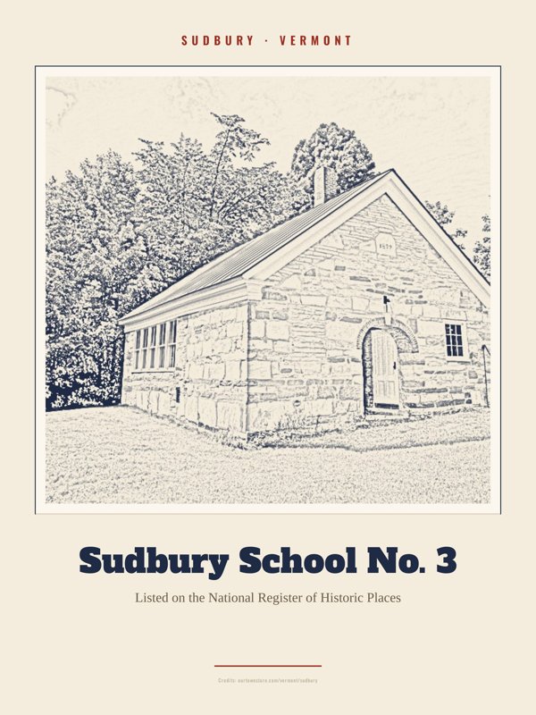 Sudbury Sudbury School No. 3 Landmark Print artwork detail