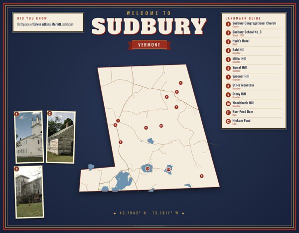 Sudbury Map Placemat artwork detail