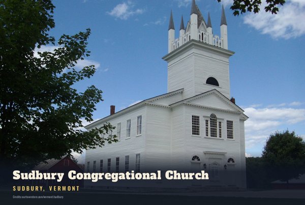 Sudbury Sudbury Congregational Church Postcard artwork detail