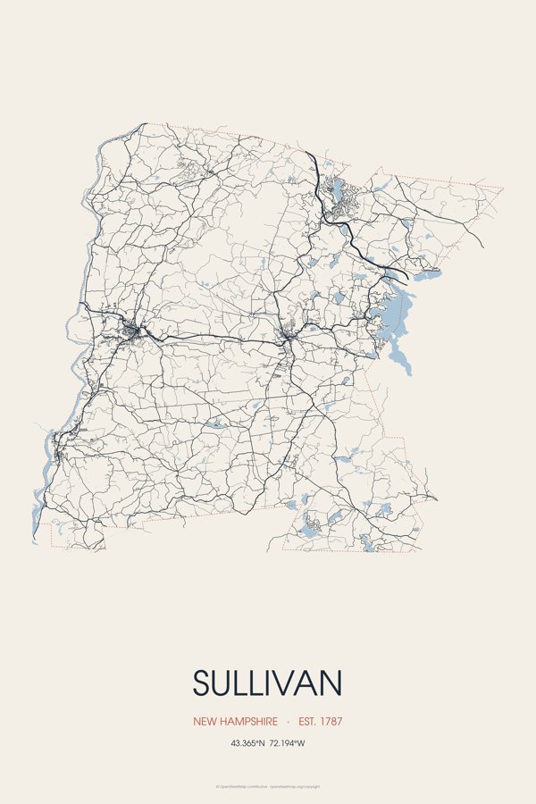 Sullivan Street Map Poster · Linen artwork detail