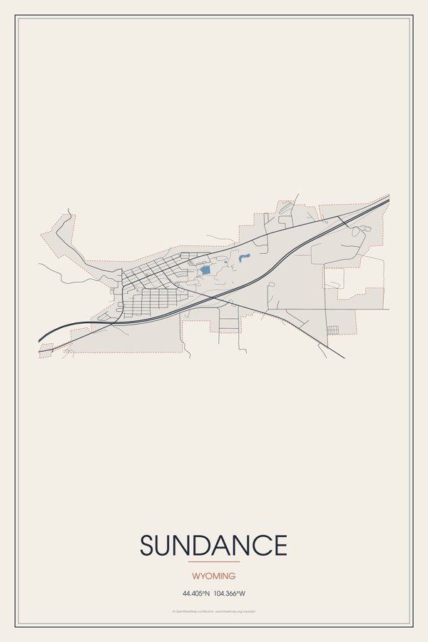 Sundance Street Map Poster · Linen artwork detail
