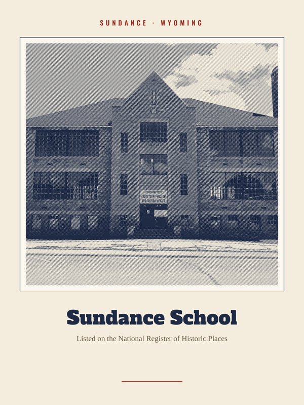 Sundance Sundance School Landmark Print artwork detail