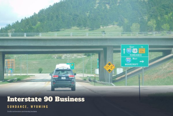 Sundance Interstate 90 Business Postcard artwork detail
