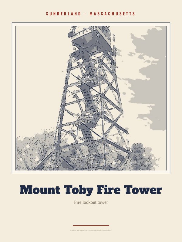 Sunderland Mount Toby Fire Tower Landmark Print artwork detail