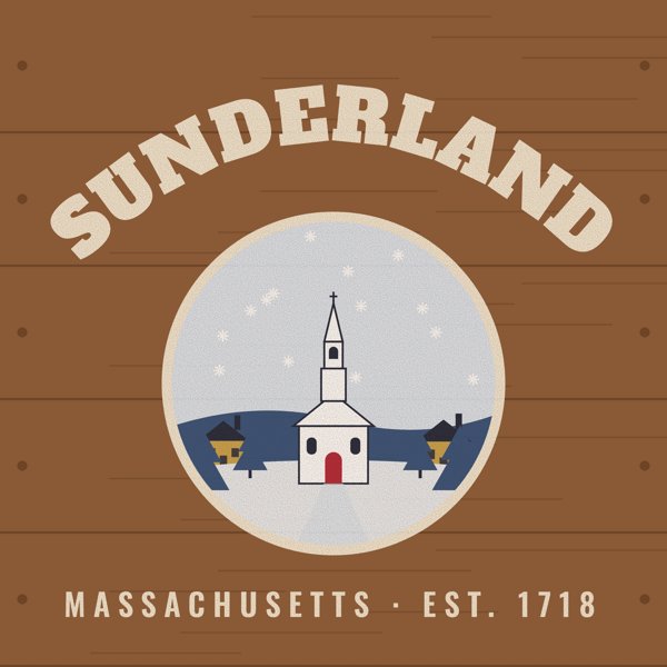 Sunderland Hometown Wood Sign artwork detail