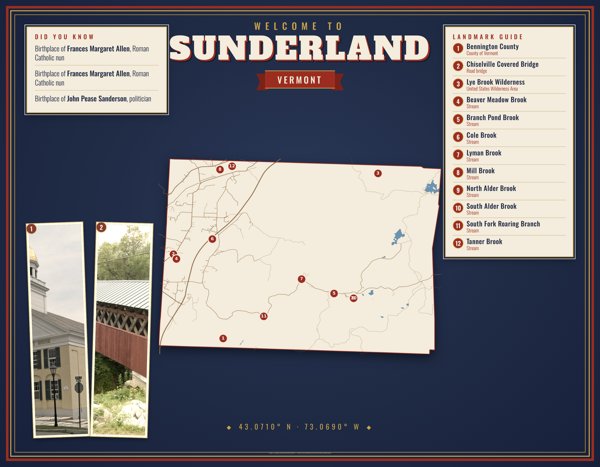 Sunderland Map Placemat artwork detail