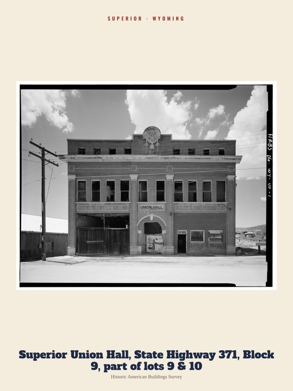 Superior Superior Union Hall, State Highway 371, Block 9, part of lots 9 & 10 Archive Print artwork detail