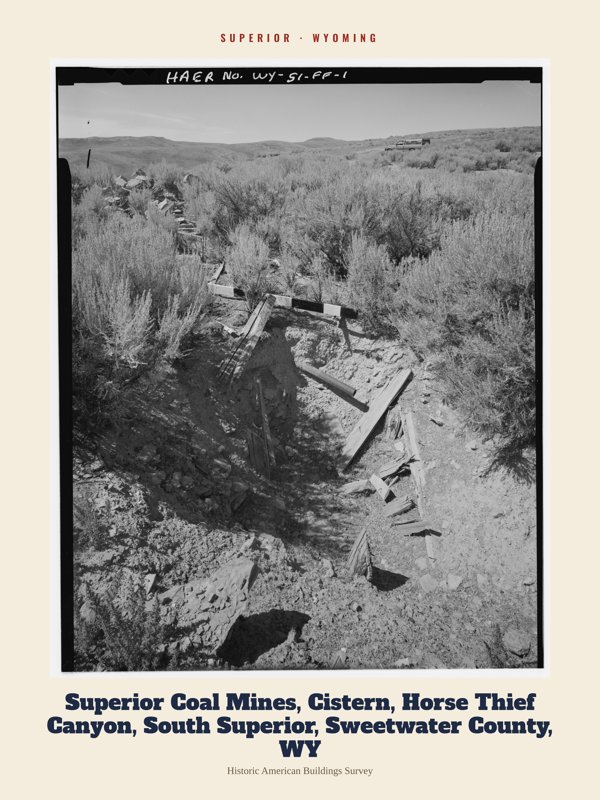 Superior Superior Coal Mines, Cistern, Horse Thief Canyon, South Superior, Sweetwater County, WY Archive Print artwork detail