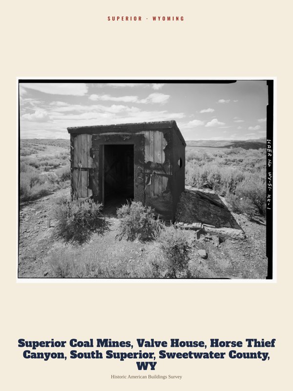 Superior Superior Coal Mines, Valve House, Horse Thief Canyon, South Superior, Sweetwater County, WY Archive Print artwork detail