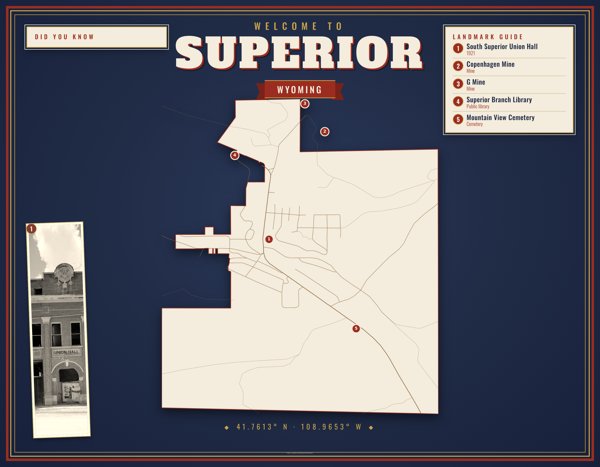 Superior Map Placemat artwork detail