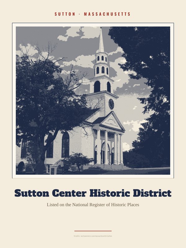Sutton Sutton Center Historic District Landmark Print artwork detail