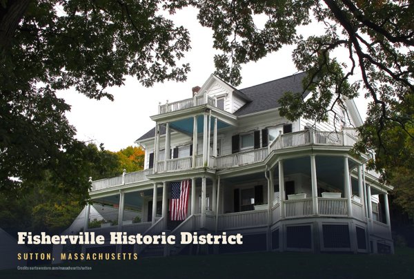 Sutton Fisherville Historic District Postcard artwork detail