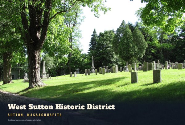 Sutton West Sutton Historic District Postcard artwork detail