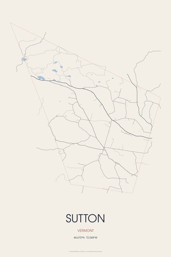 Sutton Street Map Poster · Linen artwork detail